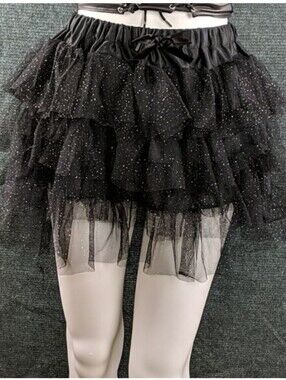 Sparkly Mesh Tiered/Ruffled Miniskirt Skirt Only